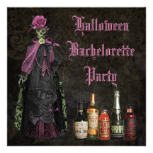 Halloween Skeleton Bride Bachelorette Party Invitation