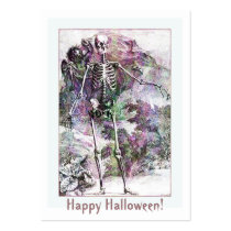 Halloween Skeleton & Cherub Gift Tag Business Cards