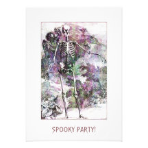 Halloween Skeleton & Cherub Invitation