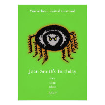 Halloween Spider Personalized Invitations