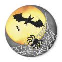 HALLOWEEN SPIDERS & BATS Rnd Magnet