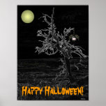 Halloween Spooky Tree Poster