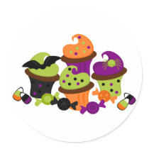 Halloween Treats Round Stickers