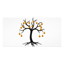 Halloween Tree Jackolanterns Customized Photo Card