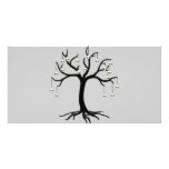 Halloween Tree with Cute Skull Ornaments photo cards