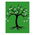 Halloween Tree with Cute Skull Ornaments Postcards