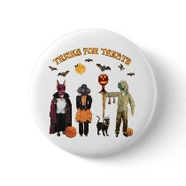 Halloween Trick or Treat Dogs Pinback Button
