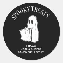 Halloween Trick or Treat Labels Round Sticker