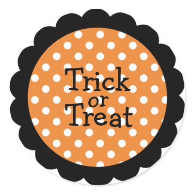 Halloween Trick or Treat Sticker Customizable