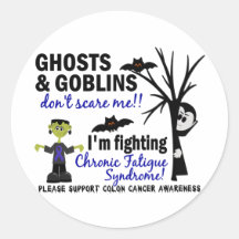 Halloween Warrior CFS Chronic Fatigue Syndrome Round Sticker