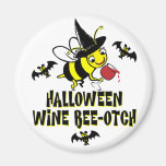 Halloween Wine Beeotch Fridge Magnets
