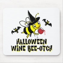 Halloween Wine Beeotch Mouse Pads