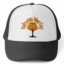Halloween Wine Guy Trucker Hats