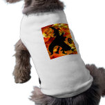 Halloween Witch and Fall Leaves Doggie Tshirt