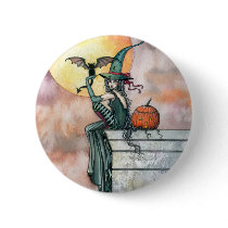 Halloween Witch Cat Pin by Molly Harrison