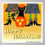 Halloween Witch Cat Poster posters