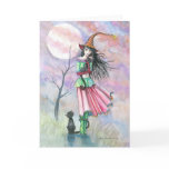 Halloween Witch Cats Card Notecard