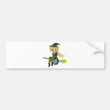 Halloween Witch Girl Bumper Sticker