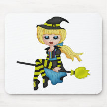 Halloween Witch Girl Mousepad