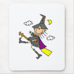 Halloween Witch on Broom mousepads
