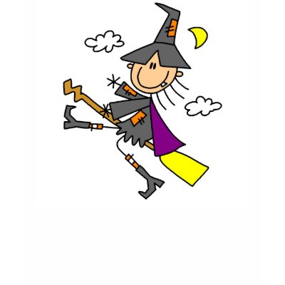 Halloween Witch on Broom Tshirt