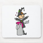 Halloween Witch Stick Figure Mousepad