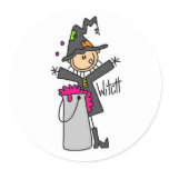 Halloween Witch Stick Figure Sticker