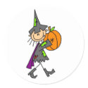 Halloween Witch with Pumpkin stickers
