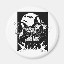 Halloween Witches Refrigerator Magnet