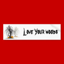 Halloween wood bumper stickers