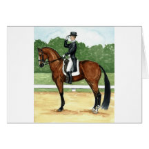 Halt, Salute at X Dressage Art Bay Horse Greeting Card