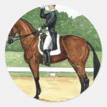 Halt, Salute at X Dressage Art Bay Horse Sticker