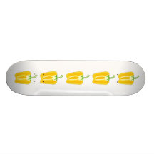 Halved Yellow Bell Pepper. Skate Boards