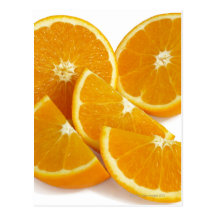 Halves and quarters of ripe, juicy, sweet postcard