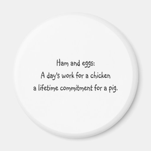 Ham and eggs refrigerator magnet
