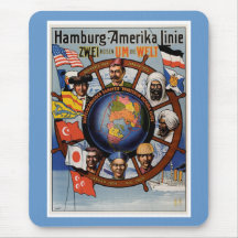 Hamburg Amerika Line Poster Mouse Pads