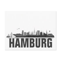 Hamburg Skyline - Postkarte / Grußkarte