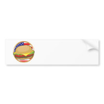 Hamburger American Flag Bumper Stickers