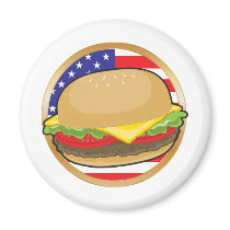 Hamburger American Flag Fridge Magnet