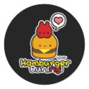 Hamburger Bun(ny) Stickers (Black)