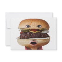 Hamburger Head Man over white