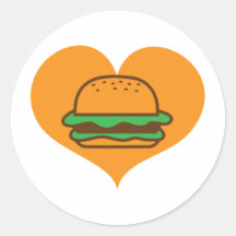 Hamburger lover round sticker