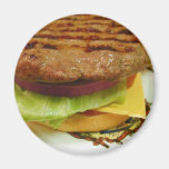 Hamburger Meat Patty Patties Lettuce Tomatoes Buns Refrigerator Magnet