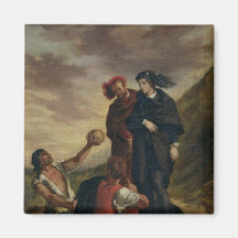 Hamlet and Horatio in the Cemetery Magnets