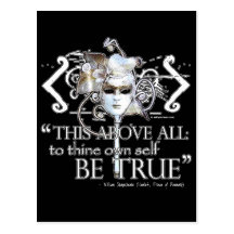 Hamlet "... own self be true ..." Quote Customise Postcards