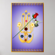 Hamsa and Flowers Posters