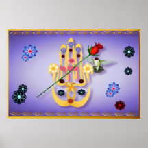 Hamsa and Flowers Posters