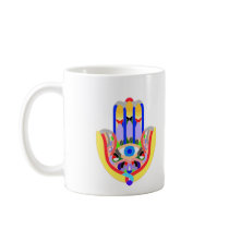 Hamsa - very colourful coffee mugs