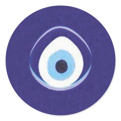 Hamza to the Evil Eye Round Stickers by naranjay