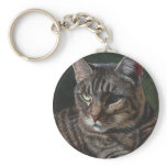 Hana Grey Tabby Cat Key Chain keychains